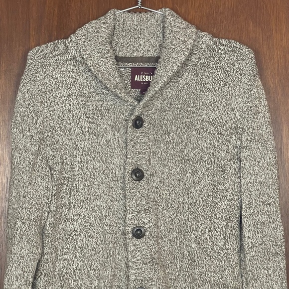 Alesbury Men’s Grey Neutral Button Down Cotton Blend Sweater Size Small - Picture 2 of 7